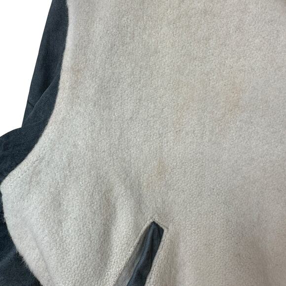 Vintage Dual Control Bomber Jacket Cream Blue Polar Bear Coat Womens Size Medium - Picture 6 of 14